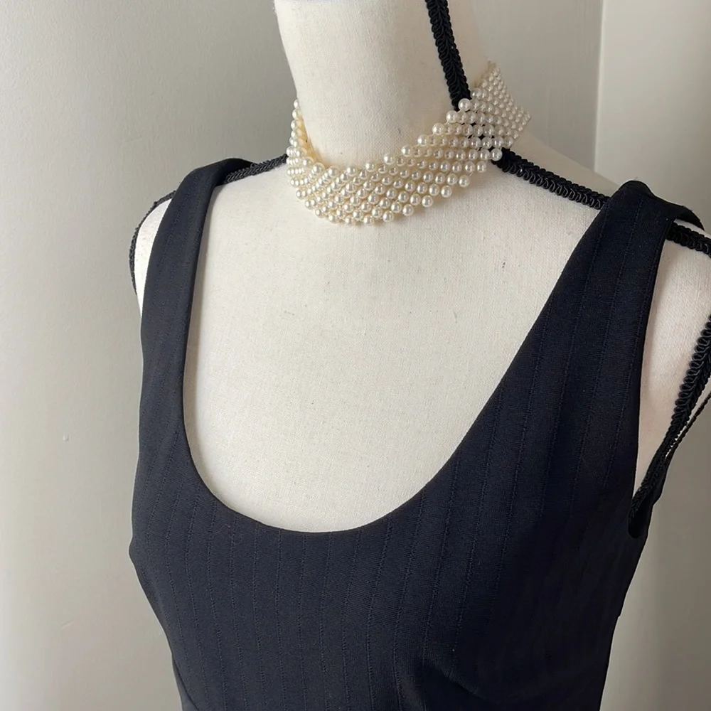Ann Taylor Bandage Wrap Ribbed Tank Style  Little Black Dress  Size 8